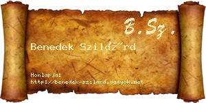 Benedek Szilárd névjegykártya