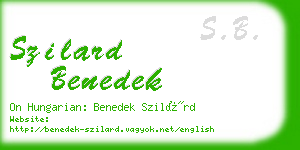 szilard benedek business card